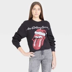 The Rolling Stones Black and Red Crop Top